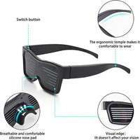 Lunettes lumineuses LED multicolores personnalisables avec logo pour fêtes d'Halloween, contrôle par application, clignotement magique programmable, USB