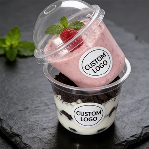 Vasos de Plástico PP de Pared Simple de 200 ml, 90 mm de Diámetro, para Postres, Crema de Chocolate, Yogur, Venta al por Mayor con Impresión UV - Product Image 3