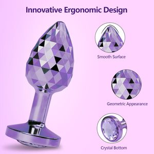3 Pak sumbat pantat Set mewah geometris berlian desain <span class=keywords><strong>Anal</strong></span> Dilator mainan seks dewasa G Spot prostat stimulasi logam sumbat bokong - Product Image 3