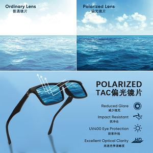 แว่นกันแดดโพลาไรซ์ผู้ชายทรงสี่เหลี่ยมเต็มขอบ UV400 ป้องกันแสงสะท้อนการขับขี่การมองเห็นตอนกลางคืน P1861 - Product Image 1
