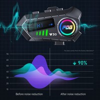 Auriculares Inalámbricos para Casco de Motocicleta con Micrófono Bluetooth, Diseño Ligero e Impermeable Y30, con Linterna LED