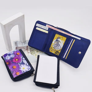 Cartera triple de viaje con logotipo personalizado, diseño de vaquero por sublimación a la moda Unisex con cierre de cremallera, forro de lona de longitud corta - Product Image 5