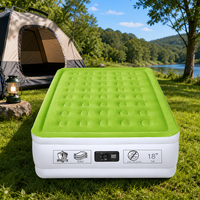 Matelas Gonflable Double Floqué avec Pompe AC Intégrée, Tissu PVC Floqué, Portable pour la Maison et le Camping, Vente en Gros