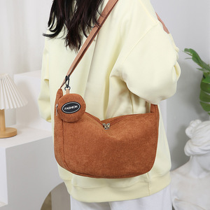 Bolso Bandolera de Pana para Mujer LJDTR001, Verde Claro, Horizontal, Cuadrado, con Cierre de Cremallera, Resistente, para Uso Diario - Product Image 3