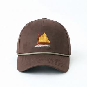 Gorra de béisbol con diseño de velero en punto de aguja, logotipo personalizado, 6 paneles, gorra deportiva de sarga de algodón - Product Image 1