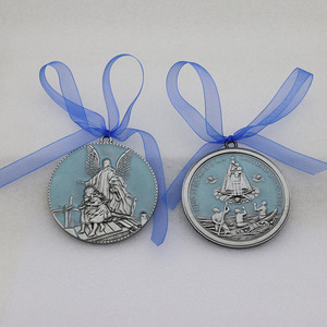 Ornamenti cattolici incisi nastro d'angelo in metallo Vintage ciondolo intagliato porta di casa finestra decorazione della parete accessori per gioielli - Product Image 1