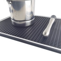 Tapis de séchage pour verres en silicone et PVC écologiques, accessoires de bar, avec logo personnalisé, noir – Offre Spéciale