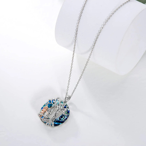 Venta al por mayor Regalos de joyería 925 Círculo de plata esterlina Cristal Árbol DE LA VIDA Collar de hermana de <span class=keywords><strong>dos</strong></span> tonos - Product Image 3