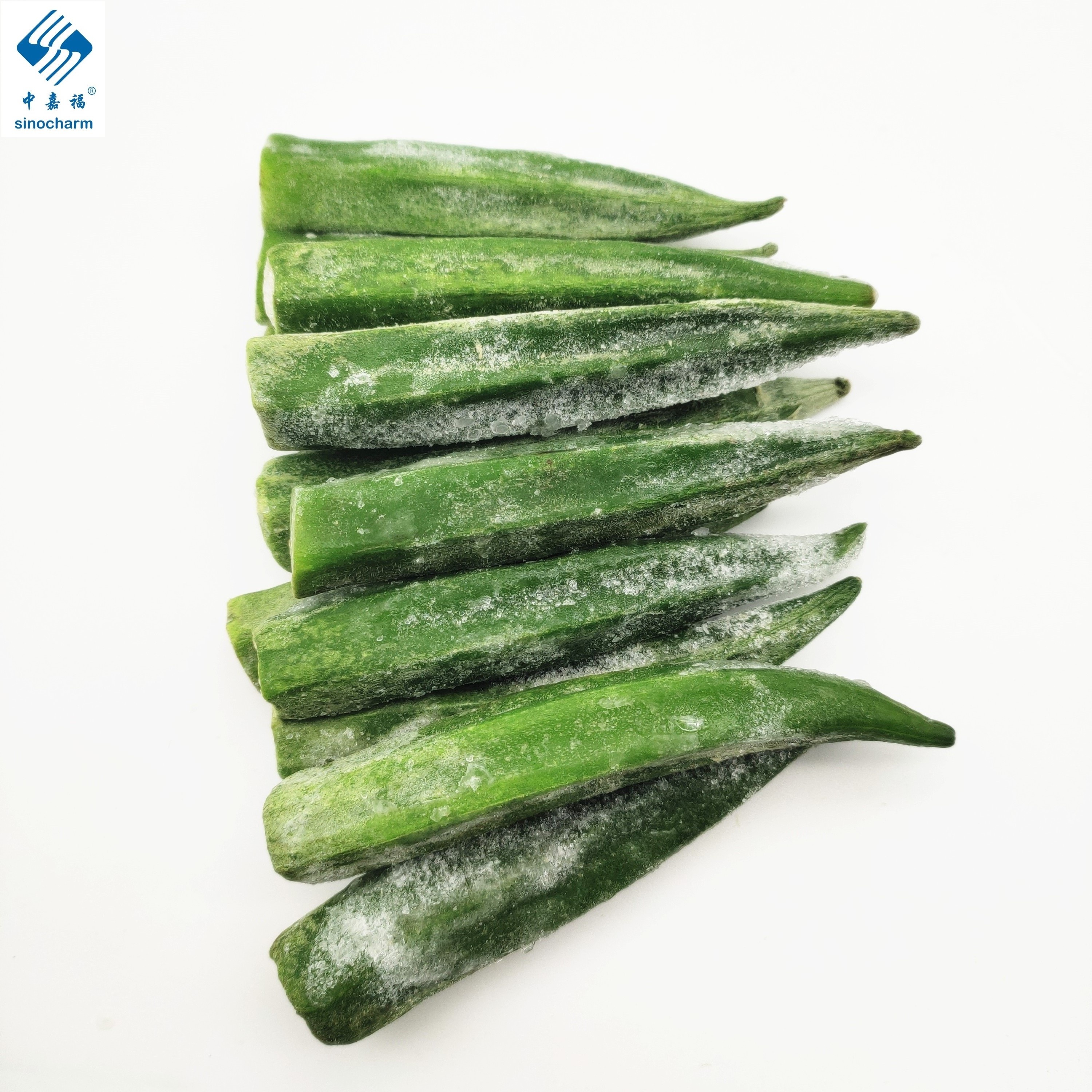 Sinocharm BRC Approved Hot Selling Frozen Organic Vegetables 8-12cm Whole Okra From China