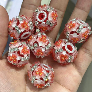 Mới Đến 20Mm Đầy Màu Sắc Ba Lá Hoa Ngọc Trai Hoa Bóng Acrylic Pha Lê Lỏng Tự Làm Ưa Thích Hạt Cho Bút Vòng Đeo Tay Làm - Product Image 6