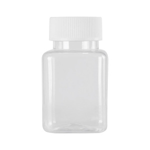 Botella Cuadrada Transparente de 30 ml, Boca Ancha, Plástico PET, para Almacenamiento y Dispensación de Medicamentos o Perlas Pequeñas - Product Image 3