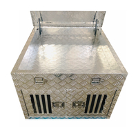 Caisse de Transport Double en Aluminium pour Chiens de Chasse, Camion, avec Rangement Supérieur