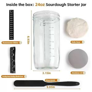 24 Oz Sourdough Stater Kit Knead Sourdough Starter Jar with Thermometer Scraper Dough Whisk Perfect Gift for Baking Enthusiasts - Product Image 3