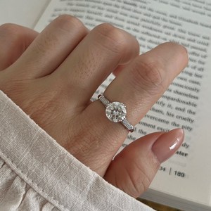 Anillos de compromiso y promesa Dylam de lujo para mujer, de plata de ley 925, con moissanita D VVS1, brillantes, para boda - Product Image 3