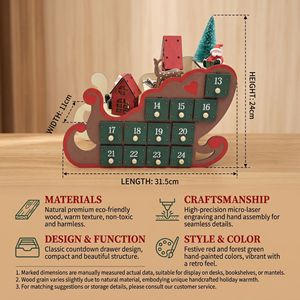 Calendrier de l'Avent Scène de Traîneau, Maison de Bonhomme de Neige 3D, Calendrier de Compte à Rebours de 24 Jours, Décoration de Noël pour la Maison - Product Image 6
