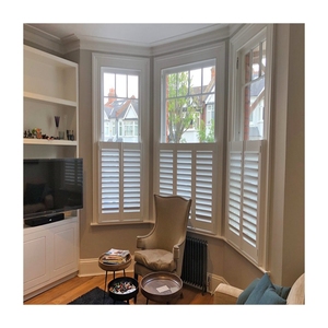 Shutters Hot Sale Ready To Ship Cafe Style Easy To Open Pvc Louver Plantation Shutters