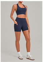 Ensemble de shorts de sport pour femmes, sous-vêtements anti-transpiration, soutien-gorge de sport à col carré, accessoires de yoga et de pilates