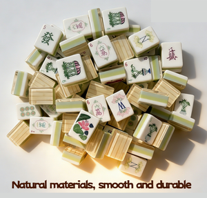 Tuiles <span class=keywords><strong>de</strong></span> Mahjong américaines en acrylique imitation <span class=keywords><strong>pierre</strong></span> <span class=keywords><strong>de</strong></span> bambou, ensemble cadeau haut <span class=keywords><strong>de</strong></span> gamme en cristal fait main avec <span class=keywords><strong>sac</strong></span> <span class=keywords><strong>de</strong></span> rangement, portable pour la maison - Product Image 1