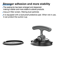 Ventosa de Vacío de Aleación de Aluminio de 4.5 Pulgadas - Mango Ergonómico en T, Liberación con un Clic, Multisuperficie para Levantar Vidrio/Muebles, Bricolaje