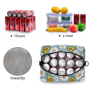 Avocado Patterns Customs logo Two Shoulder Straps Adjustable Large Size Cheap Price Lunch Cooler Bag - Product Image 4