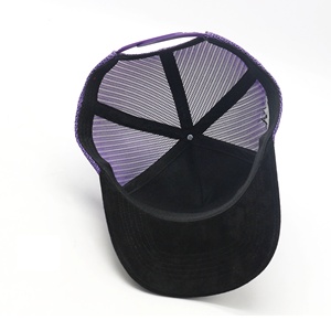 Logo <span class=keywords><strong>de</strong></span> broderie à bord pré-incurvé 5 panneaux personnalisé Sude Casquette <span class=keywords><strong>de</strong></span> camionneur deux tons vente en gros - Product Image 6