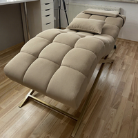 YADA Table d'extension de cils incurvée de luxe, Chaise de salon de beauté, Table de massage pour extensions de cils