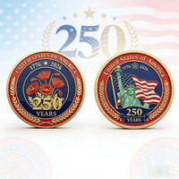 Nouvelle pièce commémorative 3D en métal électroplaqué et imprimée UV, 250e anniversaire de la fondation de la nation américaine 1776, motif Cloche de la Liberté et Aigle