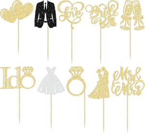 Décorations de cupcakes pour future mariée, motifs 'I Do Love', Cœur et Bague, et pics 'Miss & Mrs' pour la fête prénuptiale, le mariage, les fiançailles et la décoration de gâteaux - Product Image 3