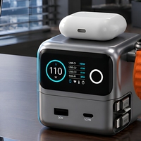 Dock Pengisian Daya 6-in-1 All in One Multi Port 110W Pengisi Daya Cepat Pengisi Daya Nirkabel Layar TFT LCD Pintar Tampilan Digital untuk iPhone