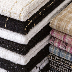 Mùa Thu Mùa Đông Áo Len Nặng Trọng Lượng 400 GSM Rất Nhiều Cổ Phiếu <span class=keywords><strong>Polyester</strong></span> Sang Trọng Boucle Ưa Thích Phụ Nữ Quần Áo Tweed Vải Của Sân - Product Image 3