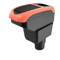 Boîte de console d'accoudoir de voiture en cuir PU fibre de carbone de luxe à double couche et couleurs multiples avec 6 ports USB pour Ford Ecosport 2018-2022