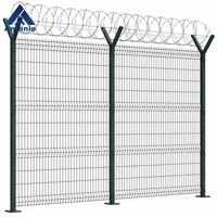 Panneau de clôture en grillage double |   Clôture de sécurité bilatérale galvanisée en fil de fer, maille double face, poteaux traités thermiquement