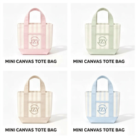 Petit sac en toile rayé avec logo brodé, réutilisable, écologique, sac d'épicerie léger, sac à bandoulière pour supermarché et commerce de détail