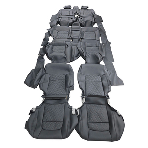 Housse de siège de voiture en cuir de remplacement complète sur mesure de qualité supérieure WING avec surpiqûres <span class=keywords><strong>diamant</strong></span>ées pour Toyota Land Cruiser 200 VX/GXR - Product Image 1