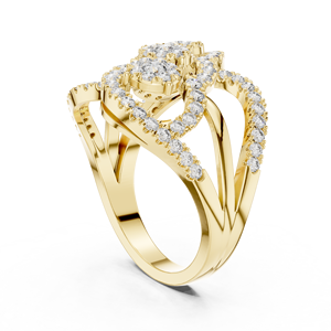 Luxury Style Gold <b>Diamond</b> <b>Ring</b> for Women Classic Elegant Design for Wedding Engagement and Everyday Fashion - Product Image 2