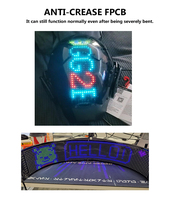 Pantalla LED Flexible para Coche con Diseño de Ojo de Diablo, Letrero de Mensajes Desplazables P2.5, Pantalla Flexible Animada DIY para Vehículos y Tiendas