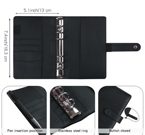 Colorato A5 A6 Binder Budget PU cover Planner tasche spese Budget Sheets Notebook Cash Writing Notebook Budget Binder Wallet - Product Image 5