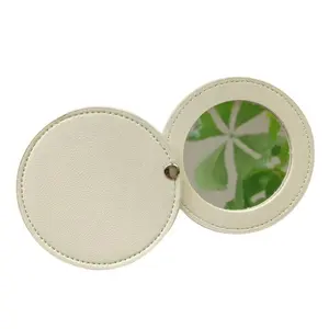 Mini Round Makeup Mirror Portable Cosmetic Mirror Folding Pocket Mirror Travel Accessories Personalized Silver Stainless Steel