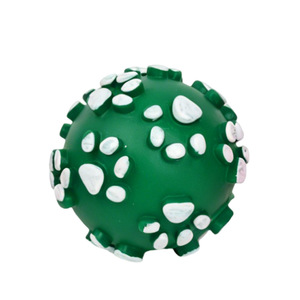 Nuevo juguete para mascotas, pelota con estampado de huellas de 7 cm, juguete navideño con estampado de huellas, pelota de vinilo con sonido para limpiar los dientes, juguete para perros - Product Image 2