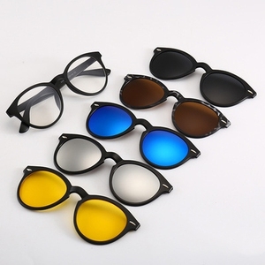 Lunettes de soleil polarisées unisexes TR90 à monture ovale et cinq verres, protection UV400, tendance, pour la conduite et la pêche, avec étui en cuir et logo - Product Image 3