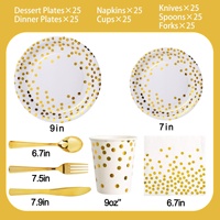 Assiettes en papier style américain gaufrées or, jetables, pour décoration de fête d'anniversaire, vente en gros du fabricant, en stock, best-seller