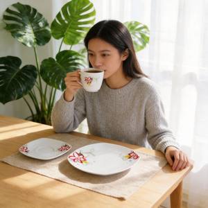 <span class=keywords><strong>Servizio</strong></span> di <span class=keywords><strong>Piatti</strong></span> in Fine Porcellana <span class=keywords><strong>Arcopal</strong></span> HARVIT con Design Floreale per Feste, Set da 4 Pezzi - Product Image 5