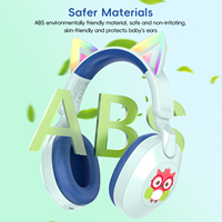 Auriculares Inalámbricos LOBKIN con Orejas de Gato para Niños, Auriculares con Luz Intermitente, Auriculares con Música Estéreo para Niños y Niñas, Regalo