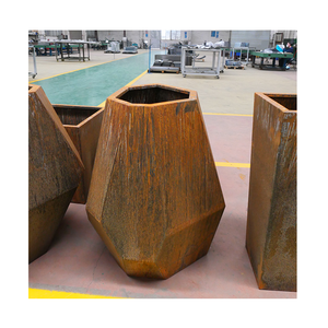 Jardinière en <span class=keywords><strong>acier</strong></span> corten, forme personnalisée découpée au laser, forme géométrique longue et carrée, pour pots de fleurs, jardinière irrégulière en métal - Product Image 5