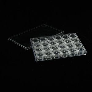 Transparent Plastic Storage <b>Box</b> 24 Compartment Covered Jewelry Organizer <b>Sewing</b> Button Container 2.4L Capacity - Product Image 2