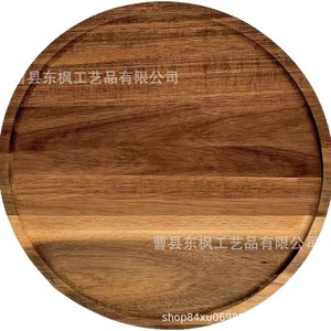 Acacia Wood Round Serving <b>Tray</b> For <b>Snacks</b> And Dried Fruits Solid Wood Dish With Durable Design For Food Contact - Product Image 5