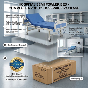 Lit médical semi-Fowler en acier inoxydable certifié ISO 13485 CE, Classe II, garantie 1 an, fiabilité clinique, norme d'exportation - Product Image 2