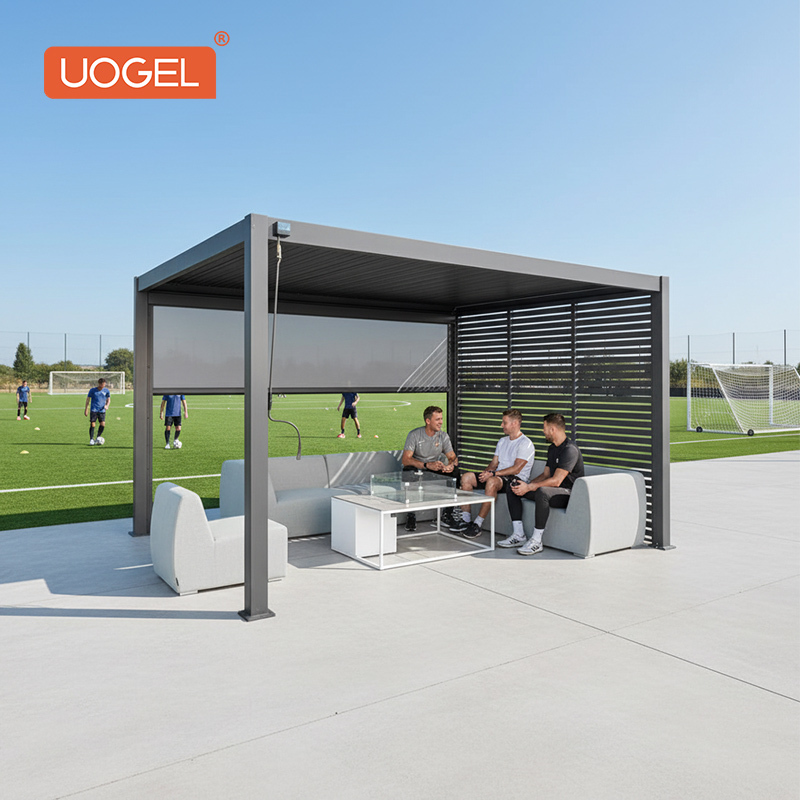 Durable UOGEL M3 Waterproof Aluminum Alloy Football Field Player Rest Gazebo Shaded Seating Area Team Breaks Hydration