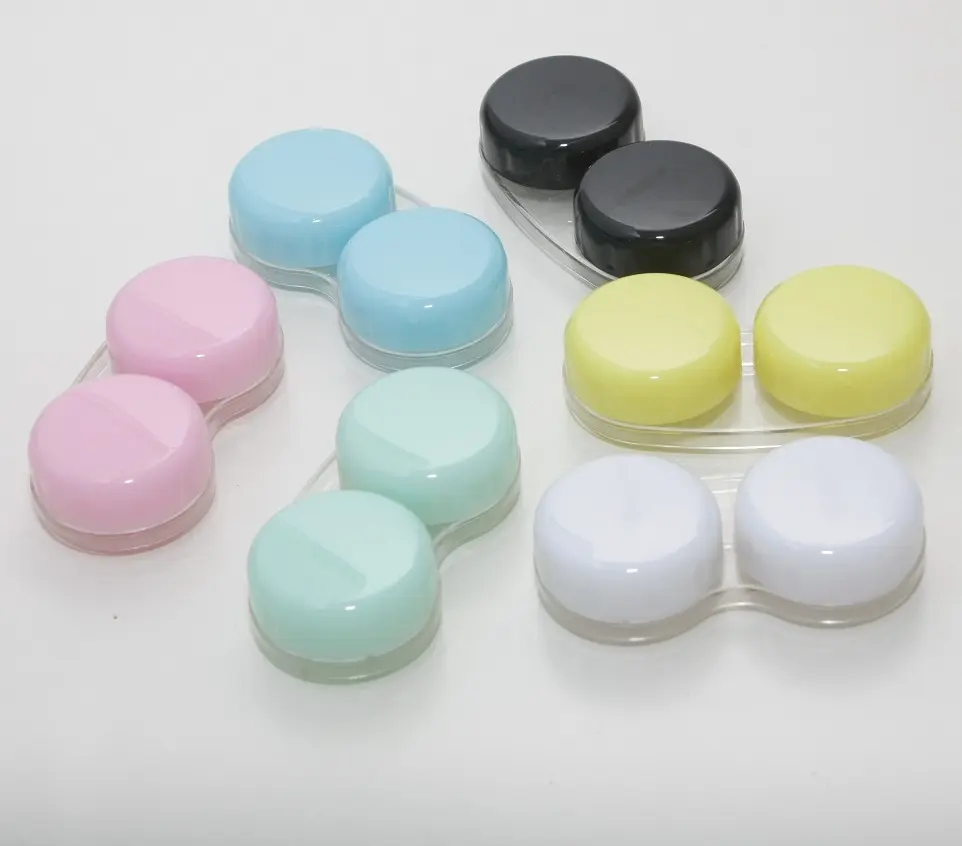 2024 Candy-colored portable contact lens case with customizable logo