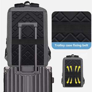 Cuir de grande capacité imprimé personnalisé pour hommes Sac de voyage pour ordinateur portable sac à dos avec compartiment caché par USB - Product Image 4